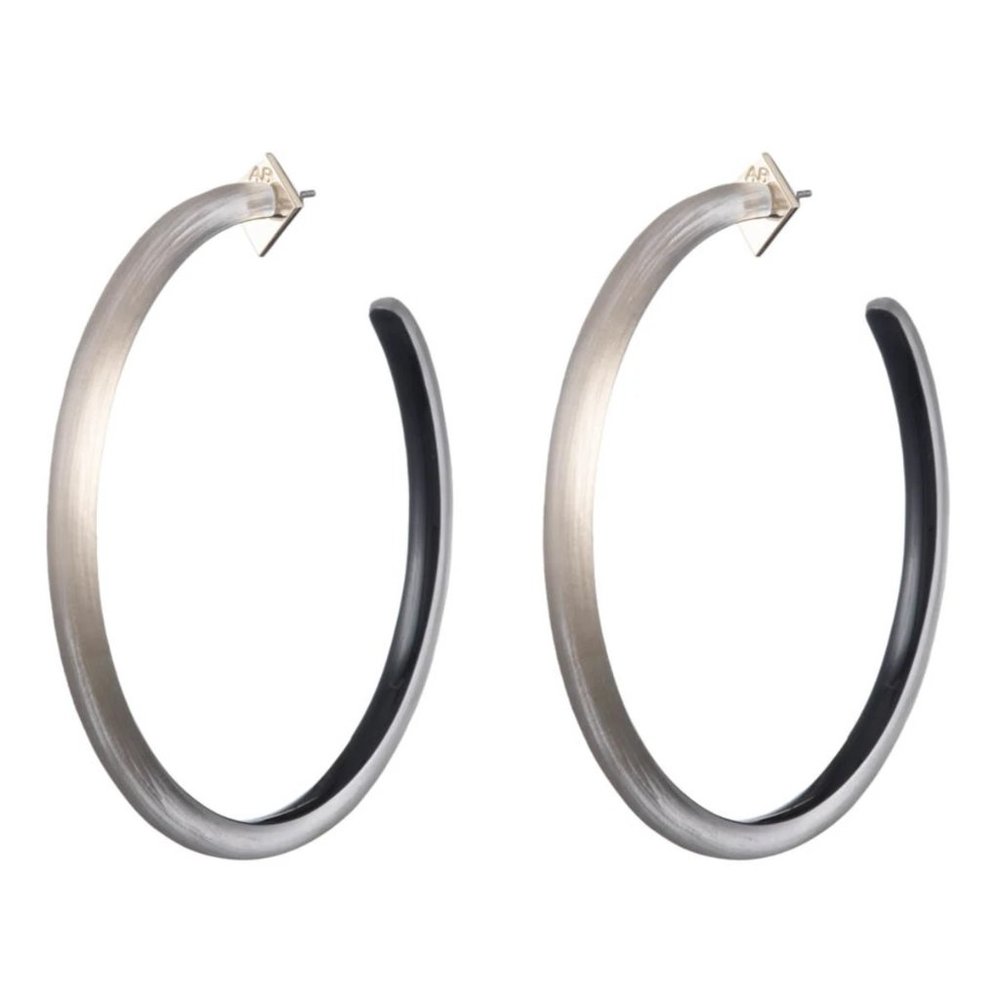 Alexis Bittar Warm Grey Large Skinny Hoop Earring